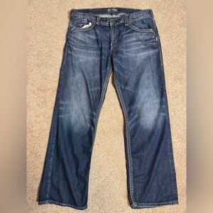 Silver Jeans Men's 38/32 Gordie relaxed straight fit denim jeans